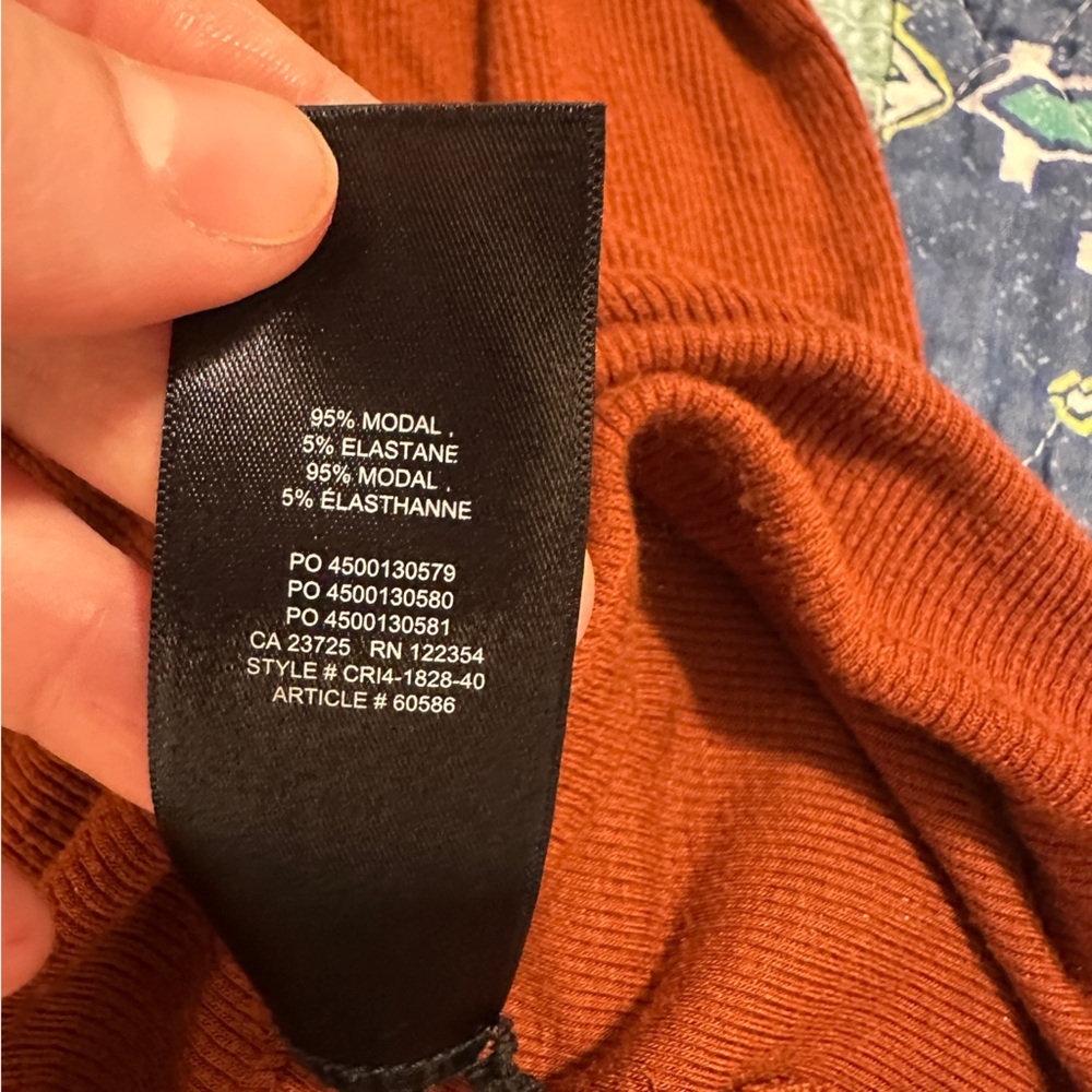 Aritzia Wilfred Only Turtleneck Burnt Orange Ribbed Top Size XS Women’s - Picture 11 of 11